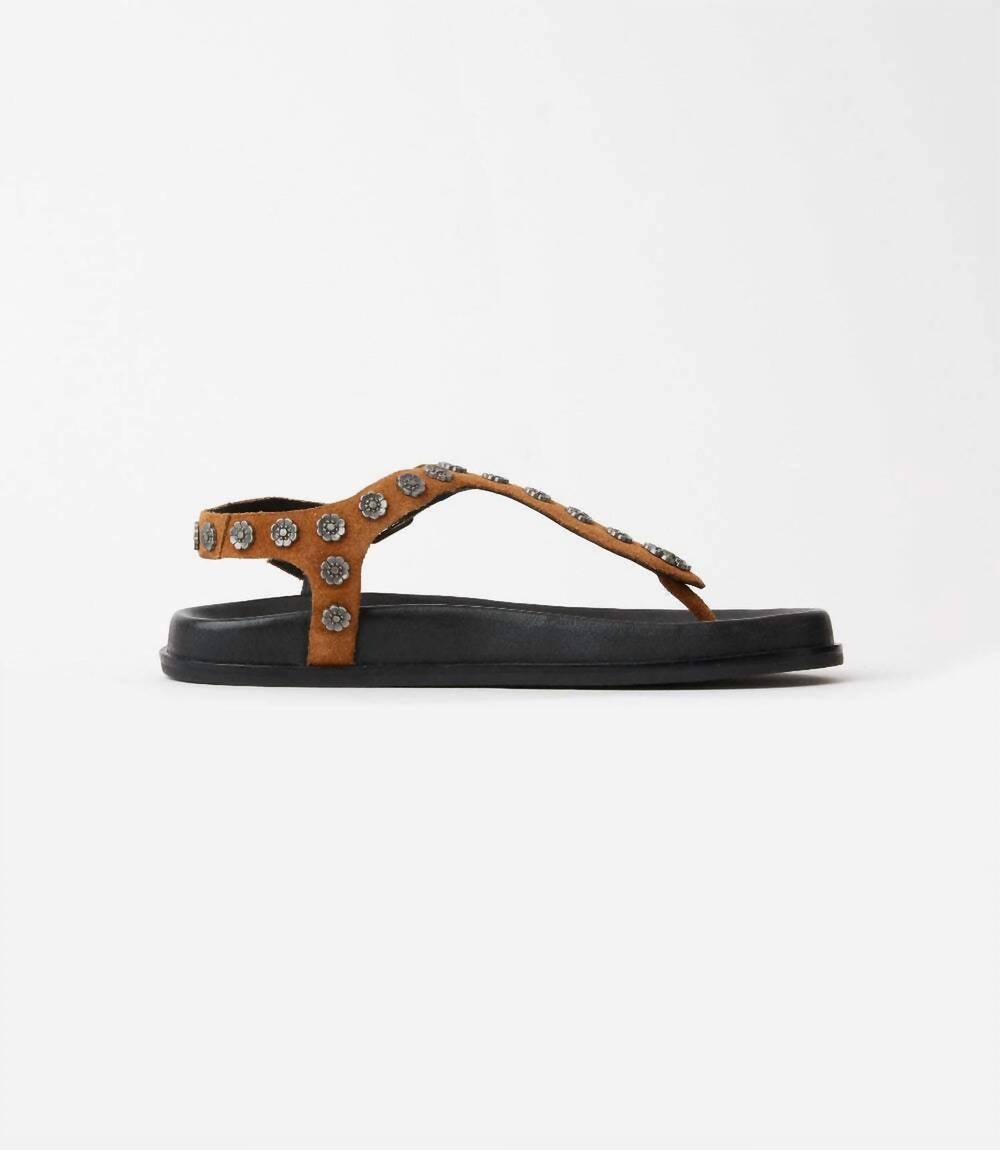 NEW SEYCHELLES women's sunday funday t-strap studded sandals in tan